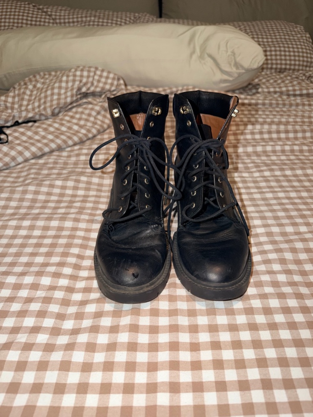 Coach Black Leather Boots with Tan Interior